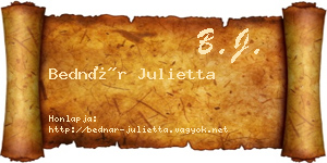 Bednár Julietta névjegykártya